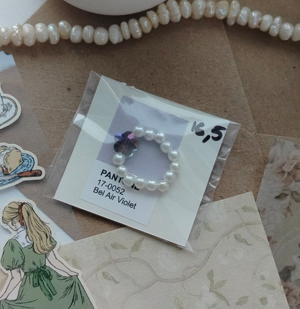 Кольцо 165 с цветком стекло