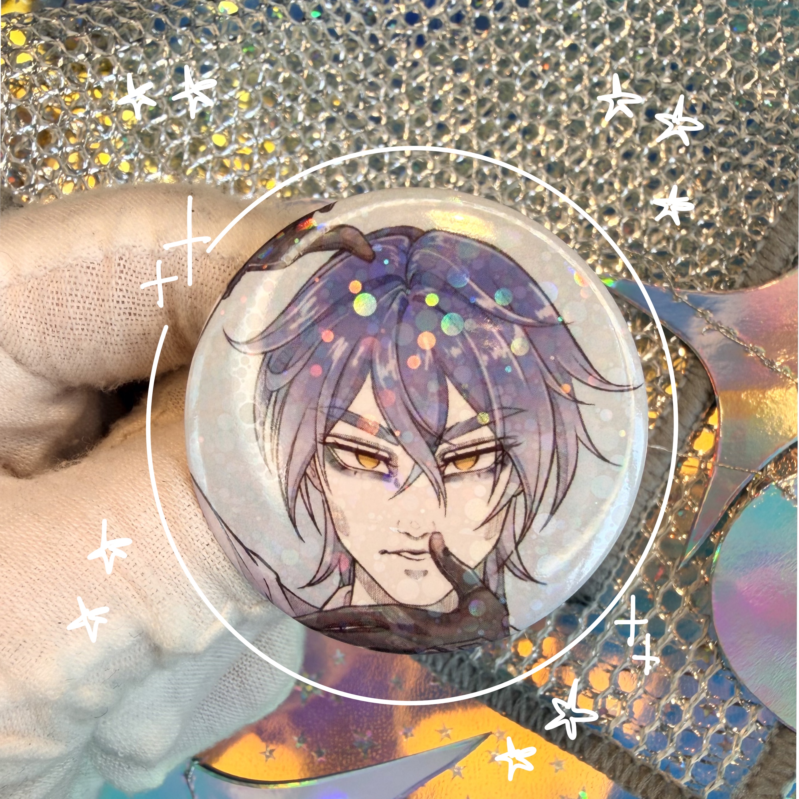 Значок 44 мм, Флинс, Геншин имп., точки