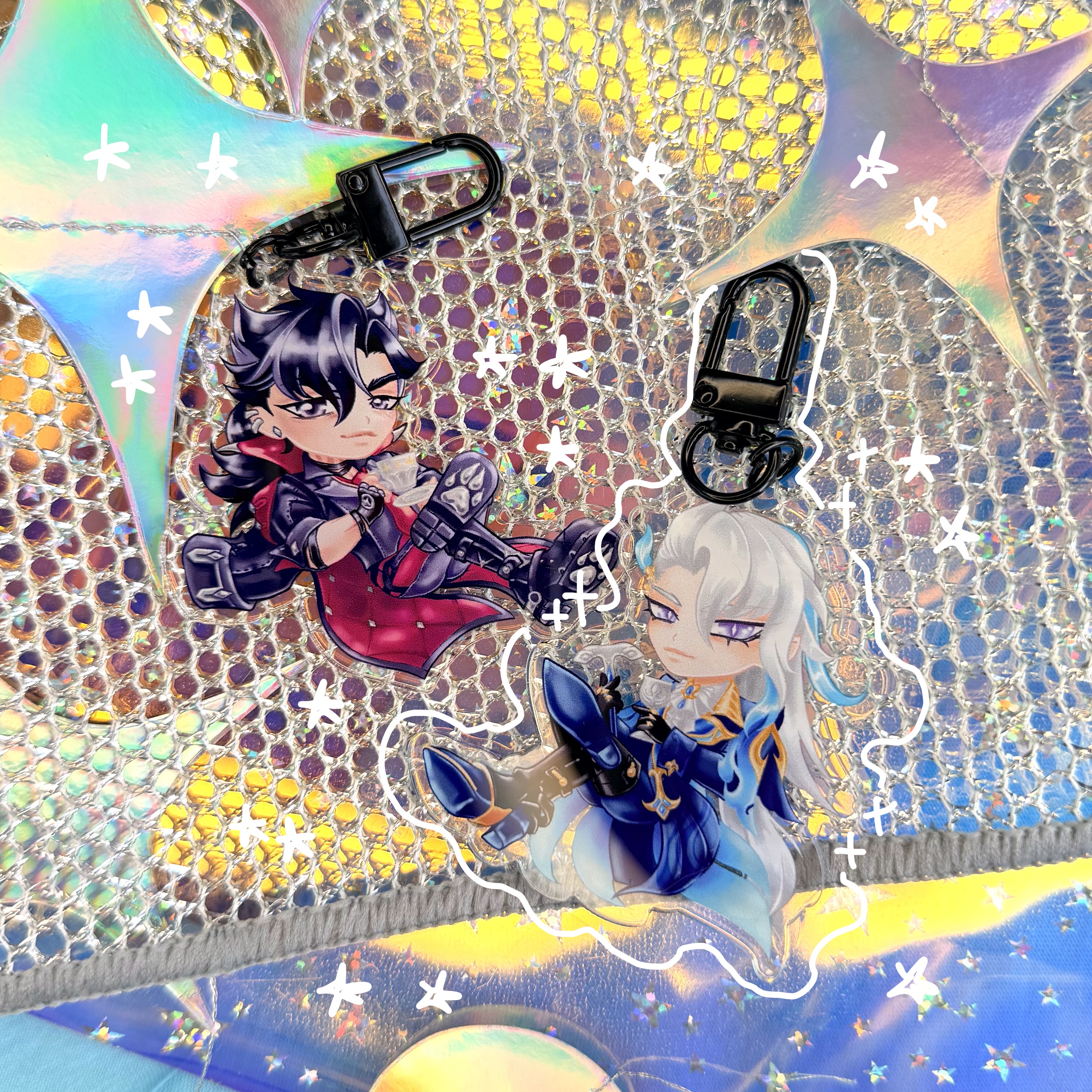 Брелок, прозрач., Невилетт, Геншин имп., 6 см