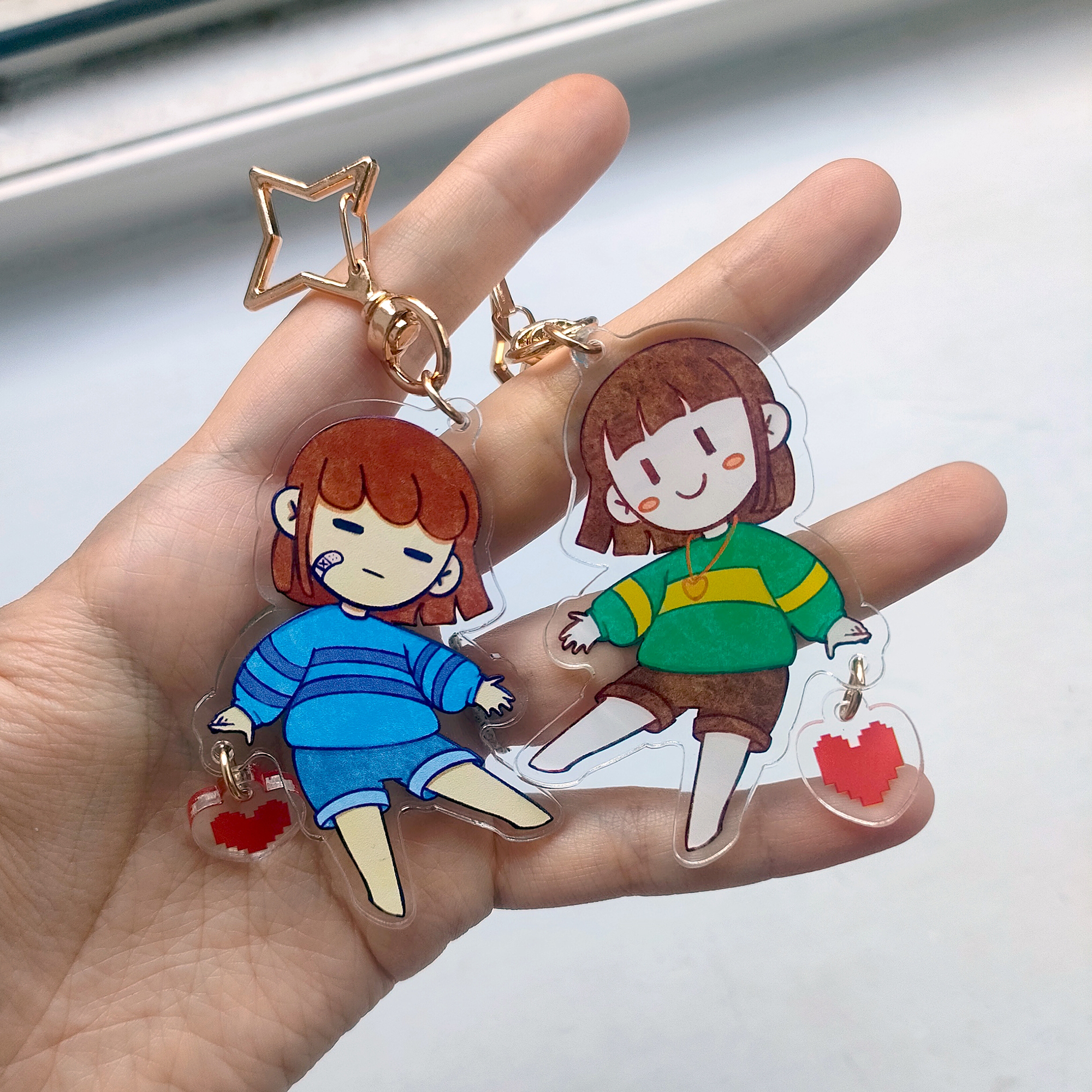 Брелок "Чара и Фриск" разноцветный