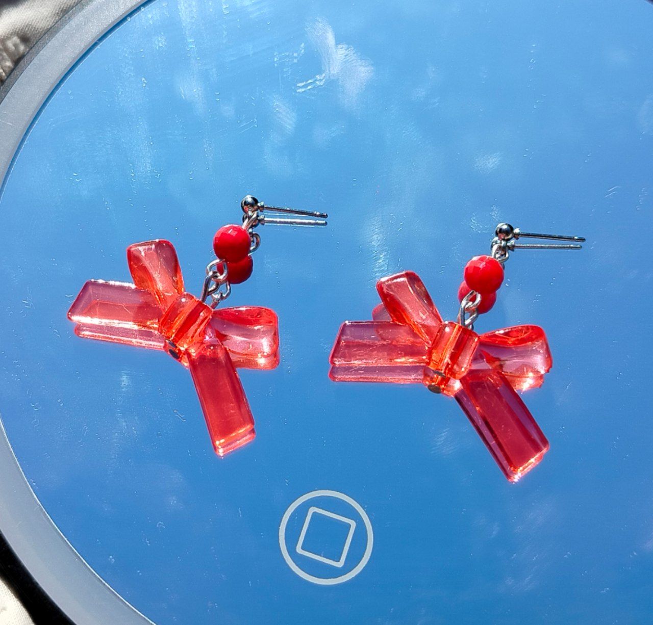 Серьги "Красные банты"