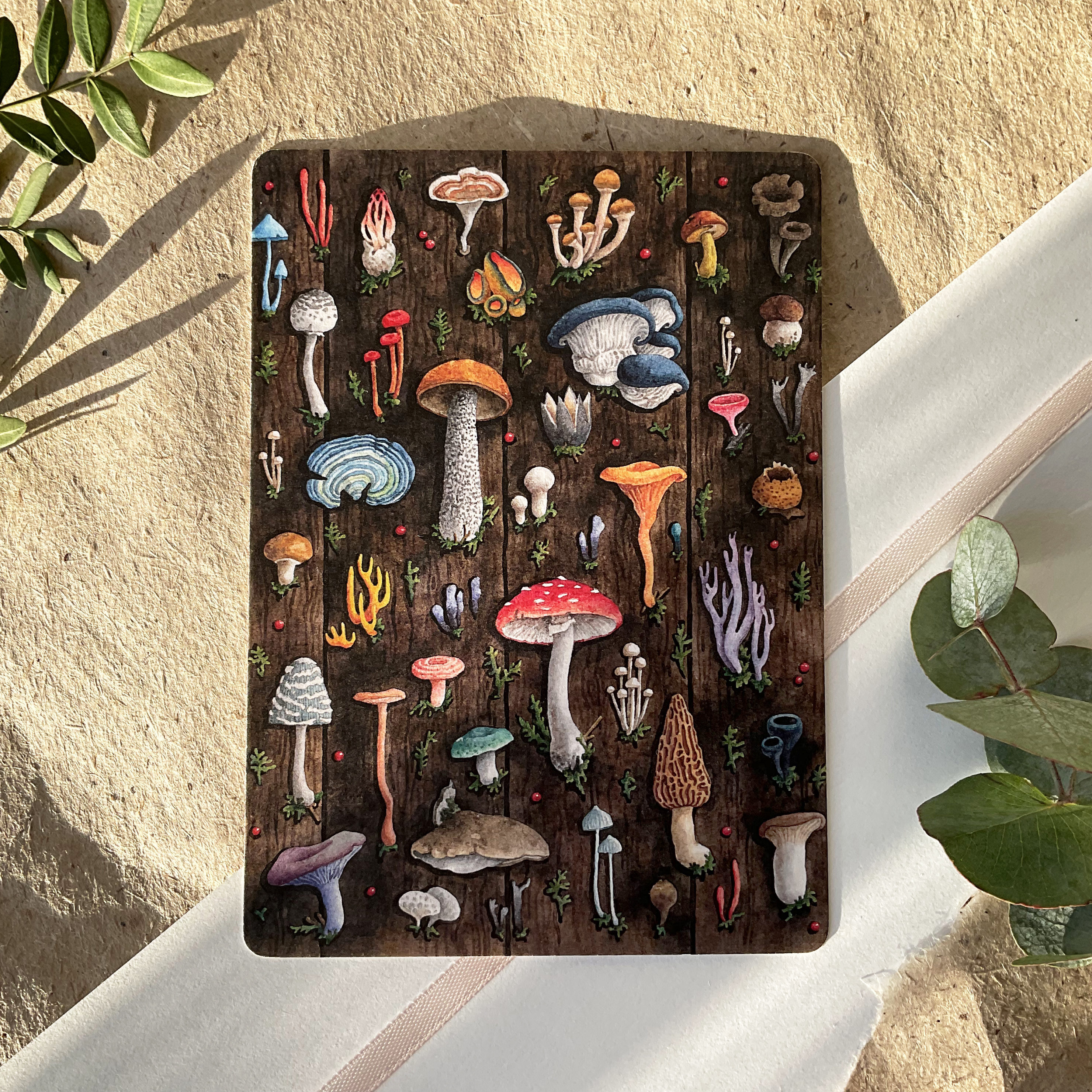 Открытка «Грибы на доске»