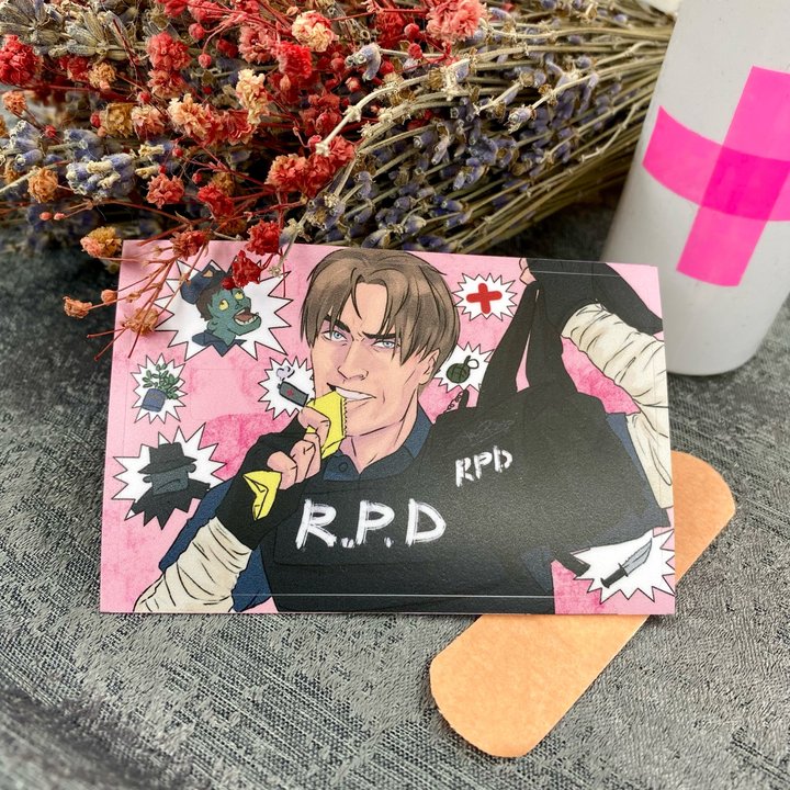 Наклейка на карту Леон Кеннеди Обитель зла / Resident Evil