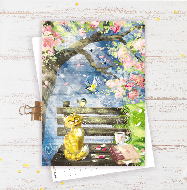 Открытка Пение птиц