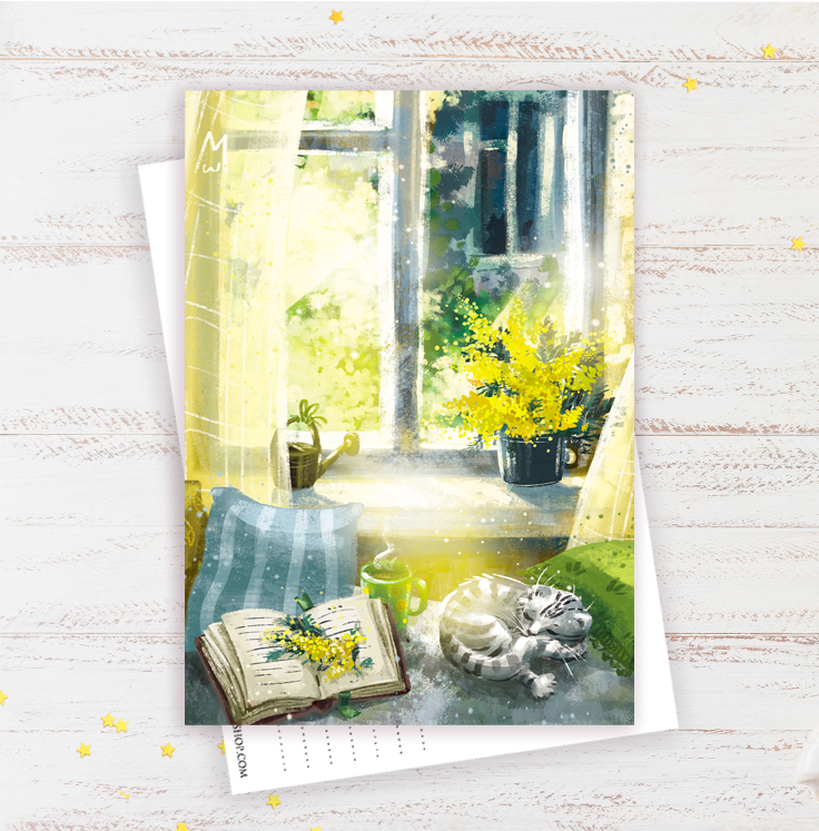 Открытка Букет мимоз