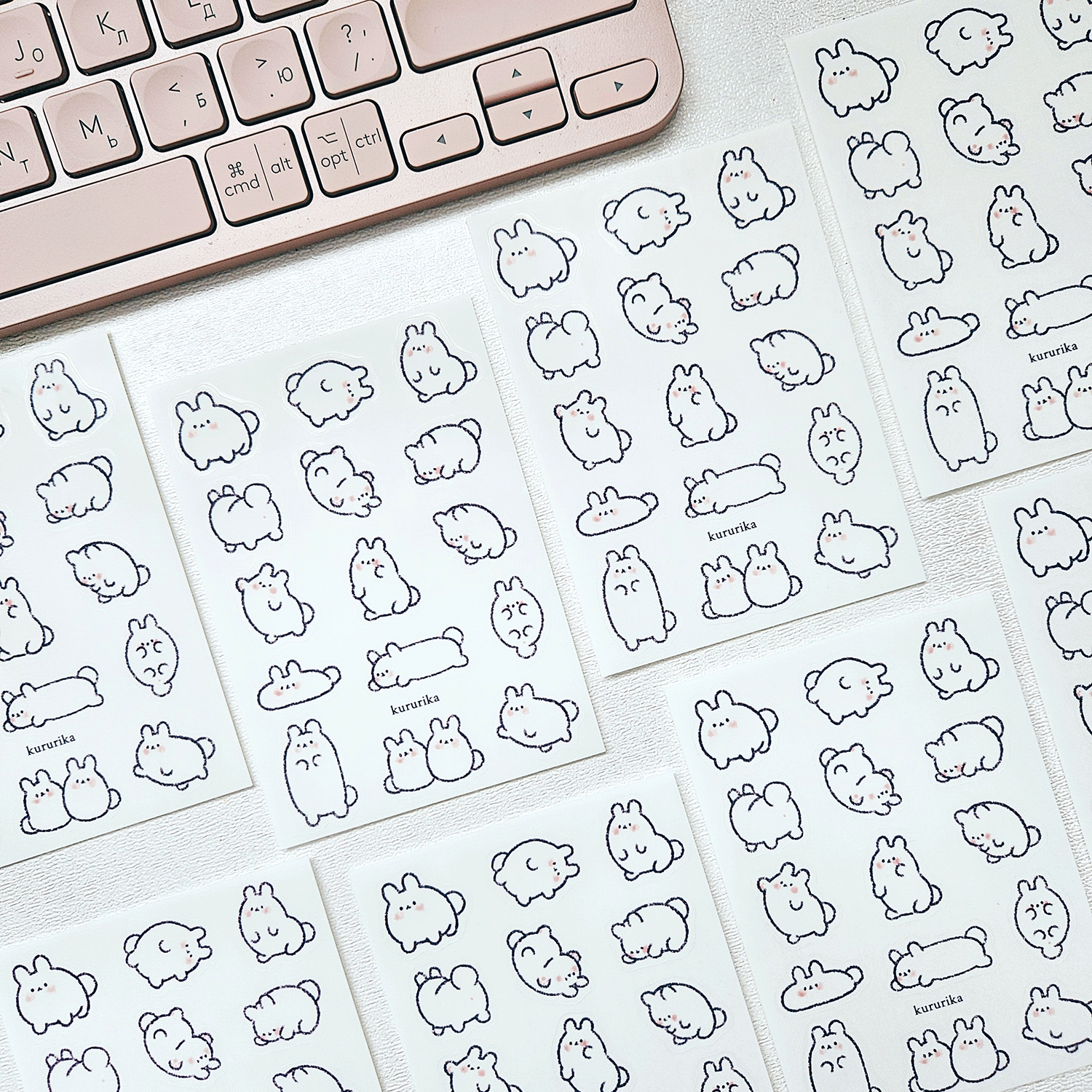 Стикерпак А7 зайцы прозр.