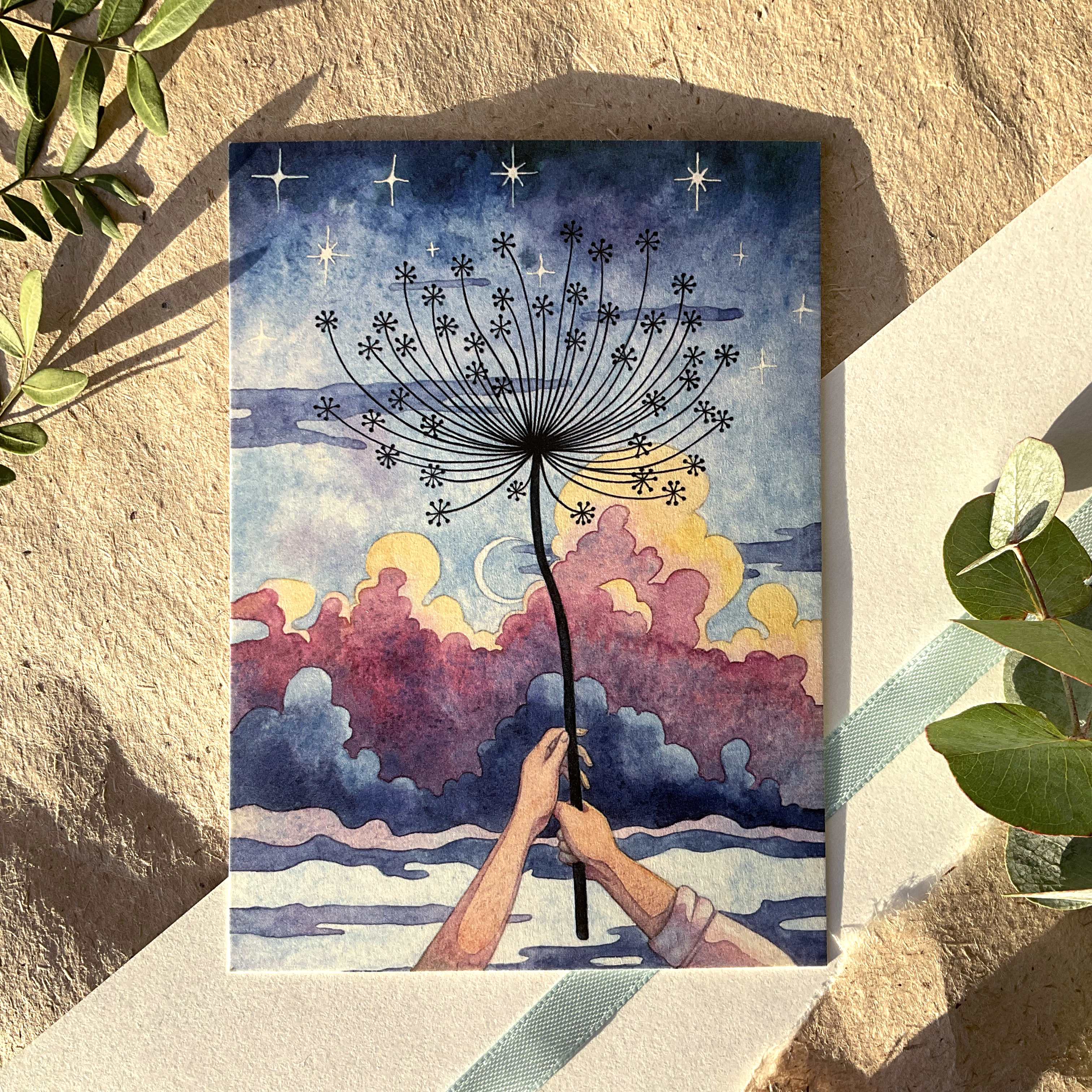 Открытка «Зонтик в руках»