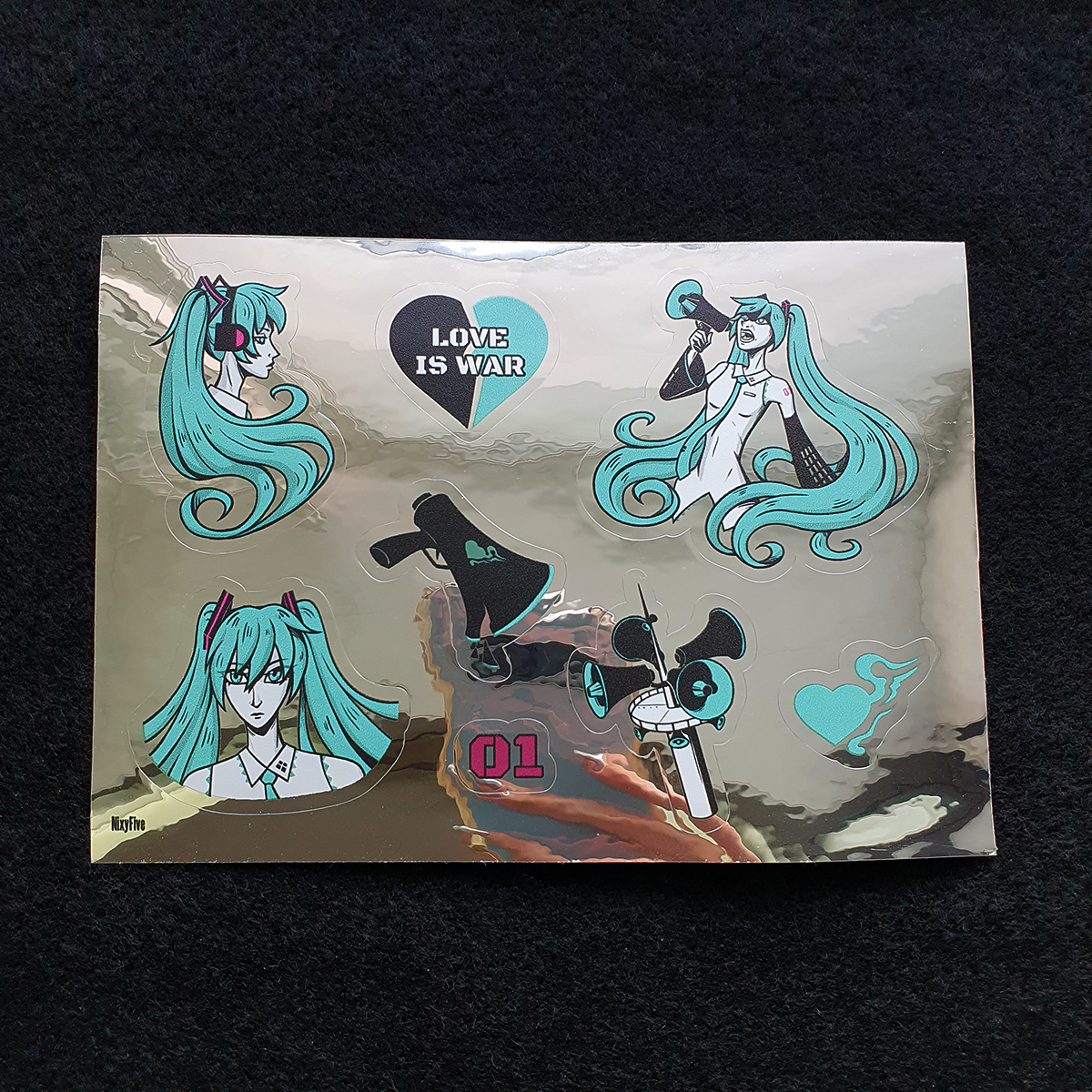 Стикерпак А6 Мику хром