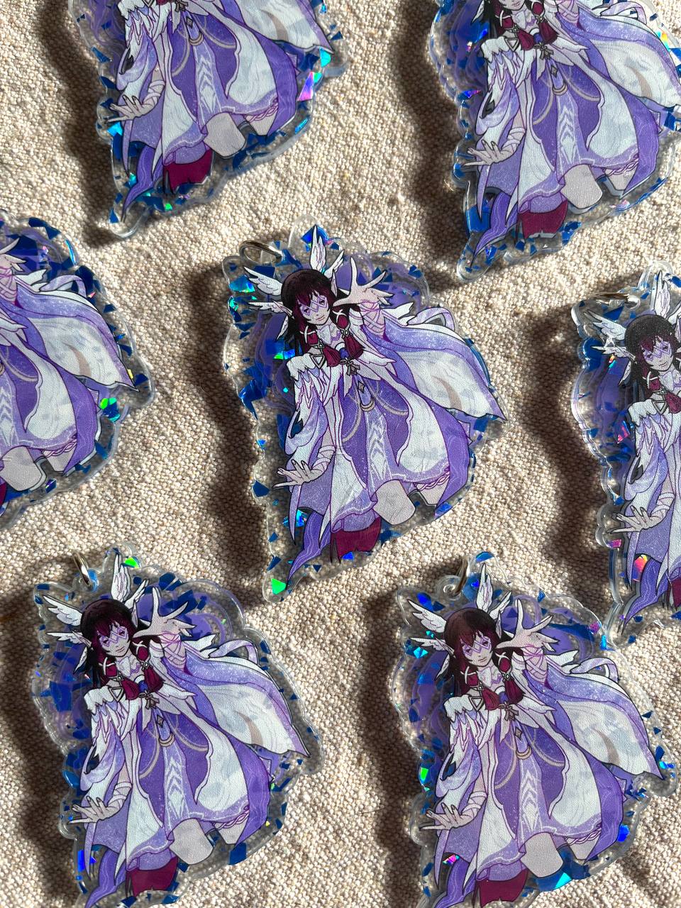 брелок 6см (блест.акрил) ГЕНШИН коломбина