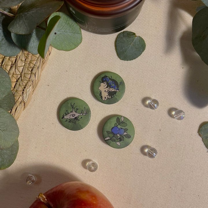 набор значков 25мм 3шт лес / forest