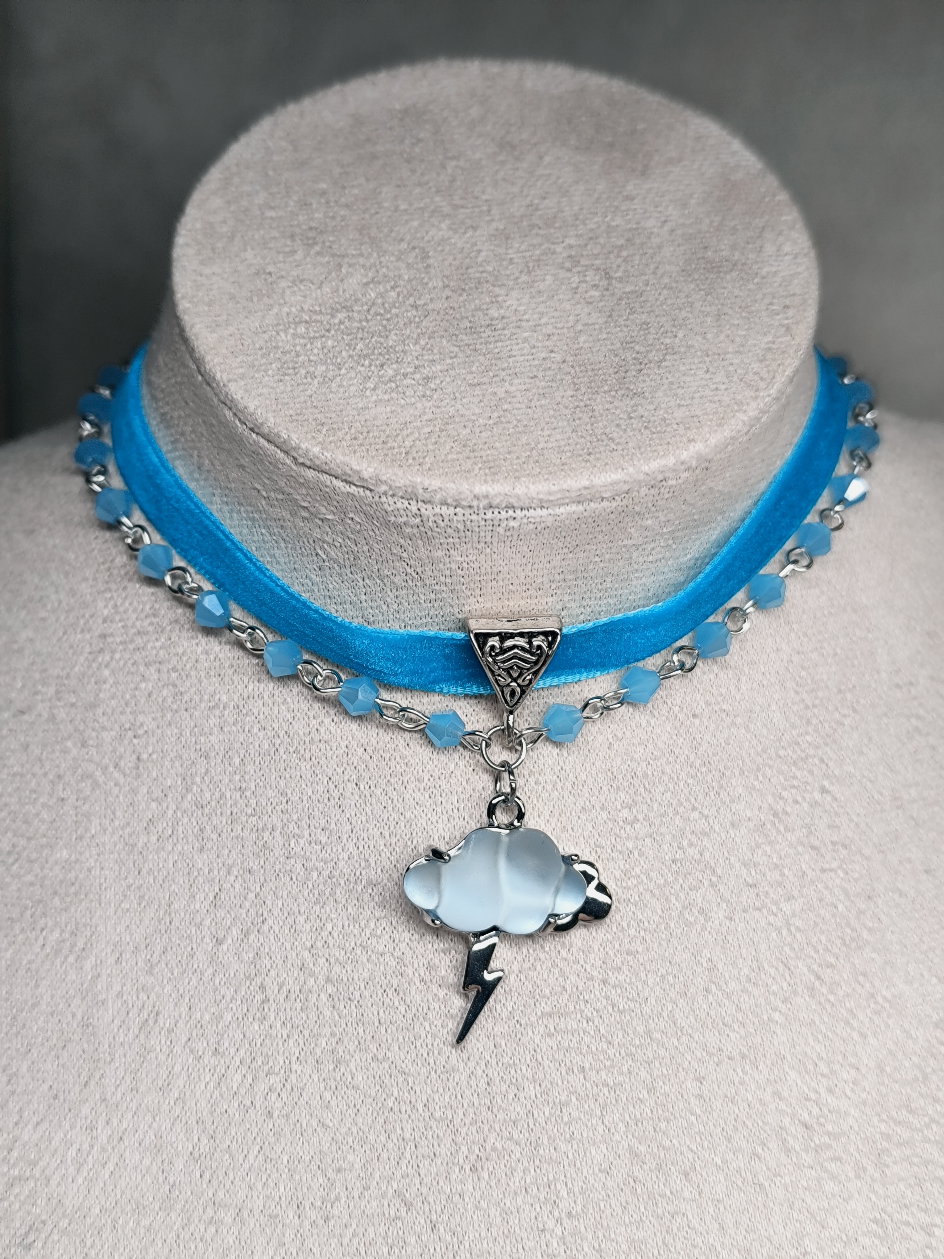 Чокер 2х голубая тучка