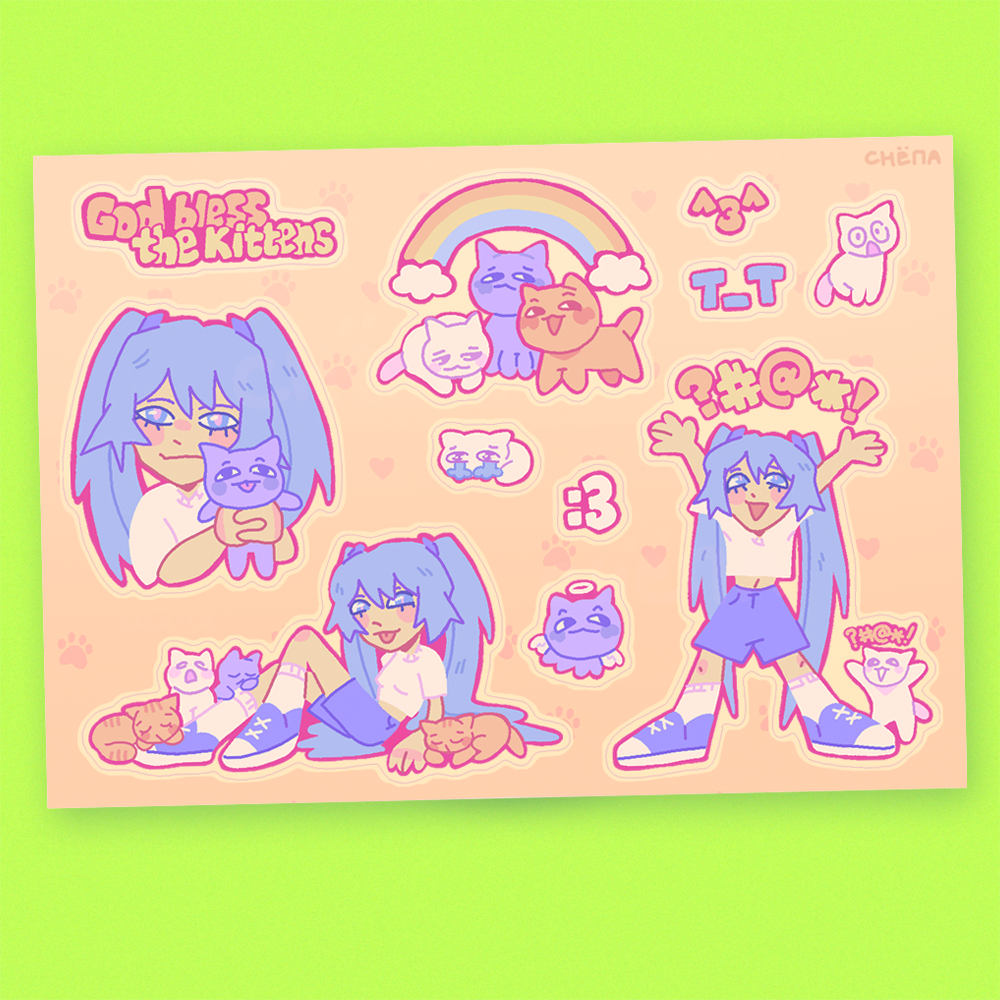 Стикерпак Боже храни котят