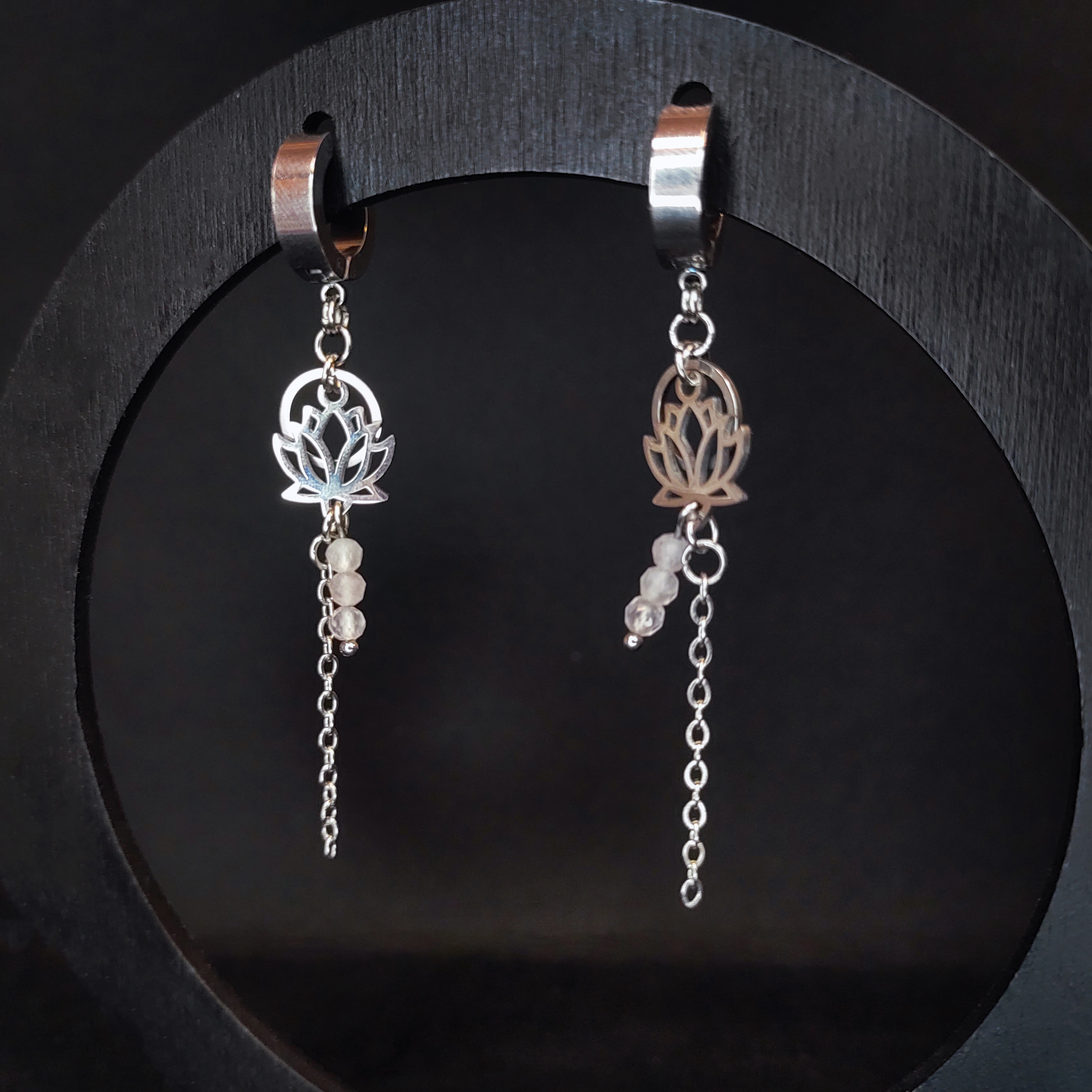 Серьги "Лотос" (нерж. сталь)